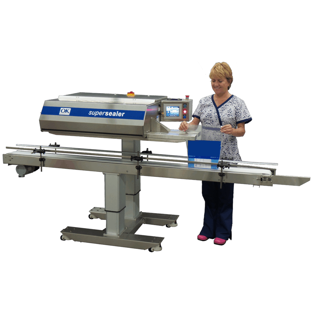 MBS30 Medical Band Sealer with person operating the machine.